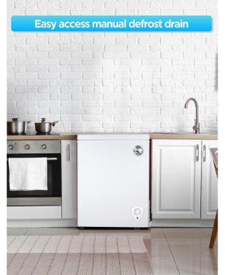 1.8 Cu. Ft. Compact Chest Freezer, Textured Finish, Deep Freezer for Frozen Food Storage, White