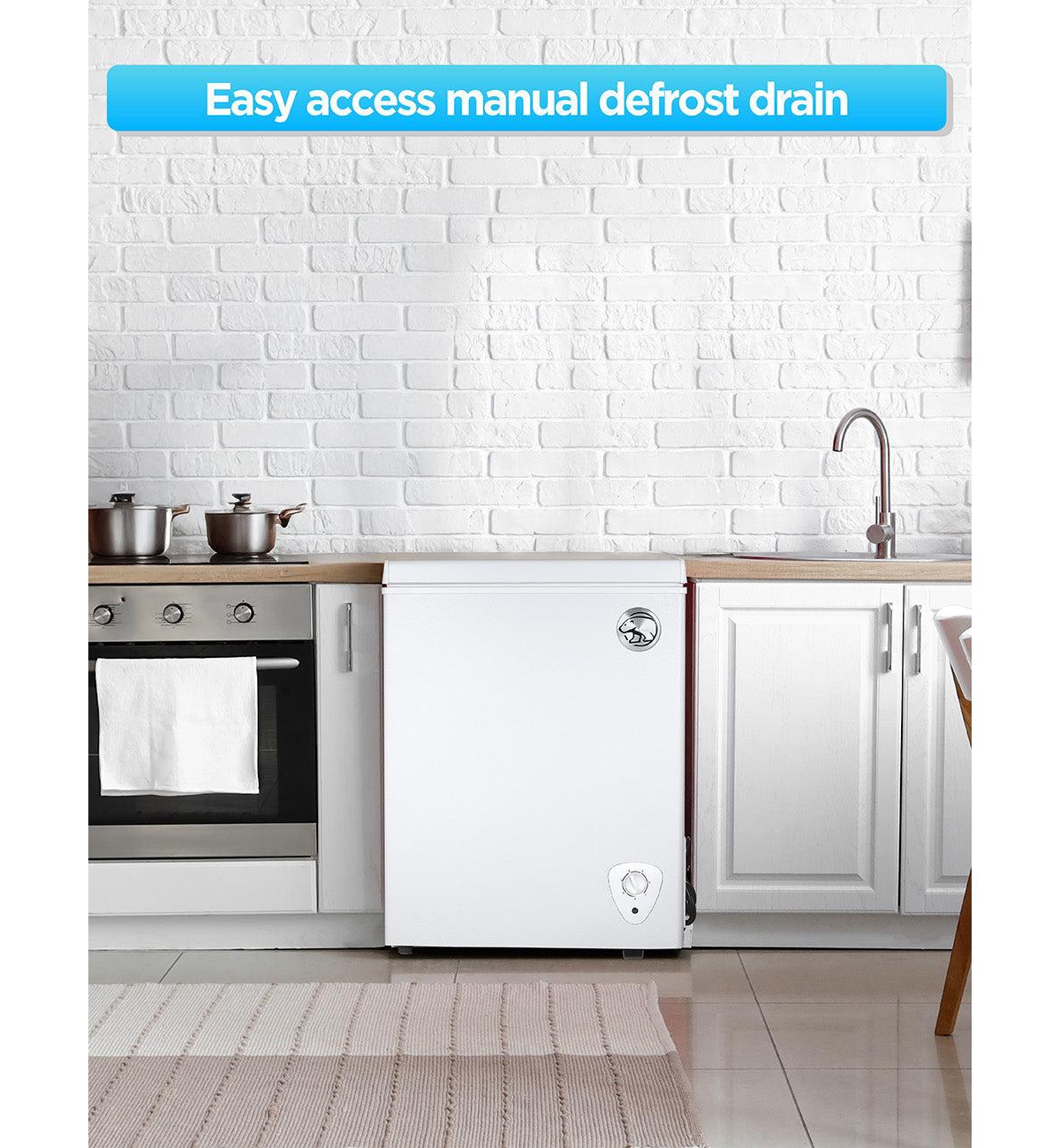 Commercial Cool 1.8 Cu. Ft. Compact Chest Freezer, Textured Finish, Deep Freezer for Frozen Food Storage, White