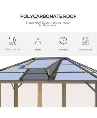 12' x 10' Hardtop Polycarbonate Gazebo Canopy with Top Vent,