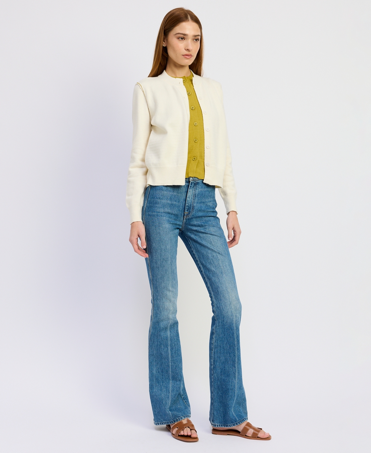 En Saison Women's Rosalie Crewneck Cardigan Sweater