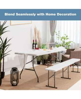 6 FT Portable Folding Bench Outdoor Picnic Bench 550 lbs Limited for Dining