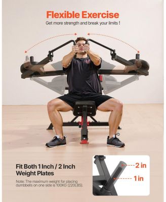 Incline Chest Fly and Rear Delt Fly Machine, Adjustable Upper Body Strength Trainer for Home Gym, 450 lb Capacity