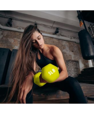 BalanceFrom Neoprene Dumbbell Set with Rack, Nonslip Coated Weights for Women and Men, Strength Training, Multiple Sizes and Colors