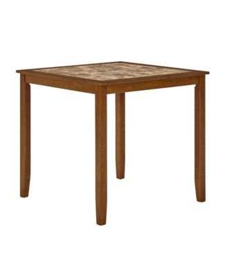 Retro 5-Piece Dining Set with Bar Table and Chairs in Brown