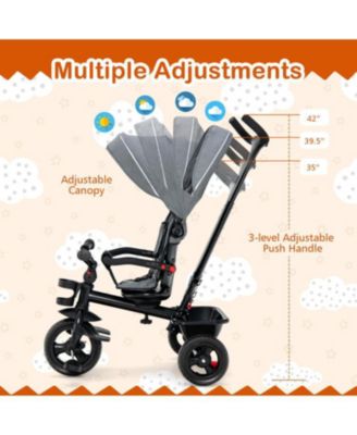 4-in-1 Baby Tricycle Toddler Trike with Convertible Seat