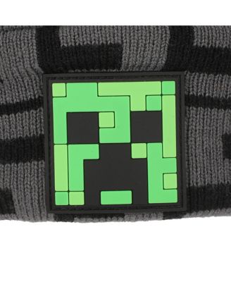 Boys SSSS Creeper Black 2-Piece Knit Beanie & Gloves Set