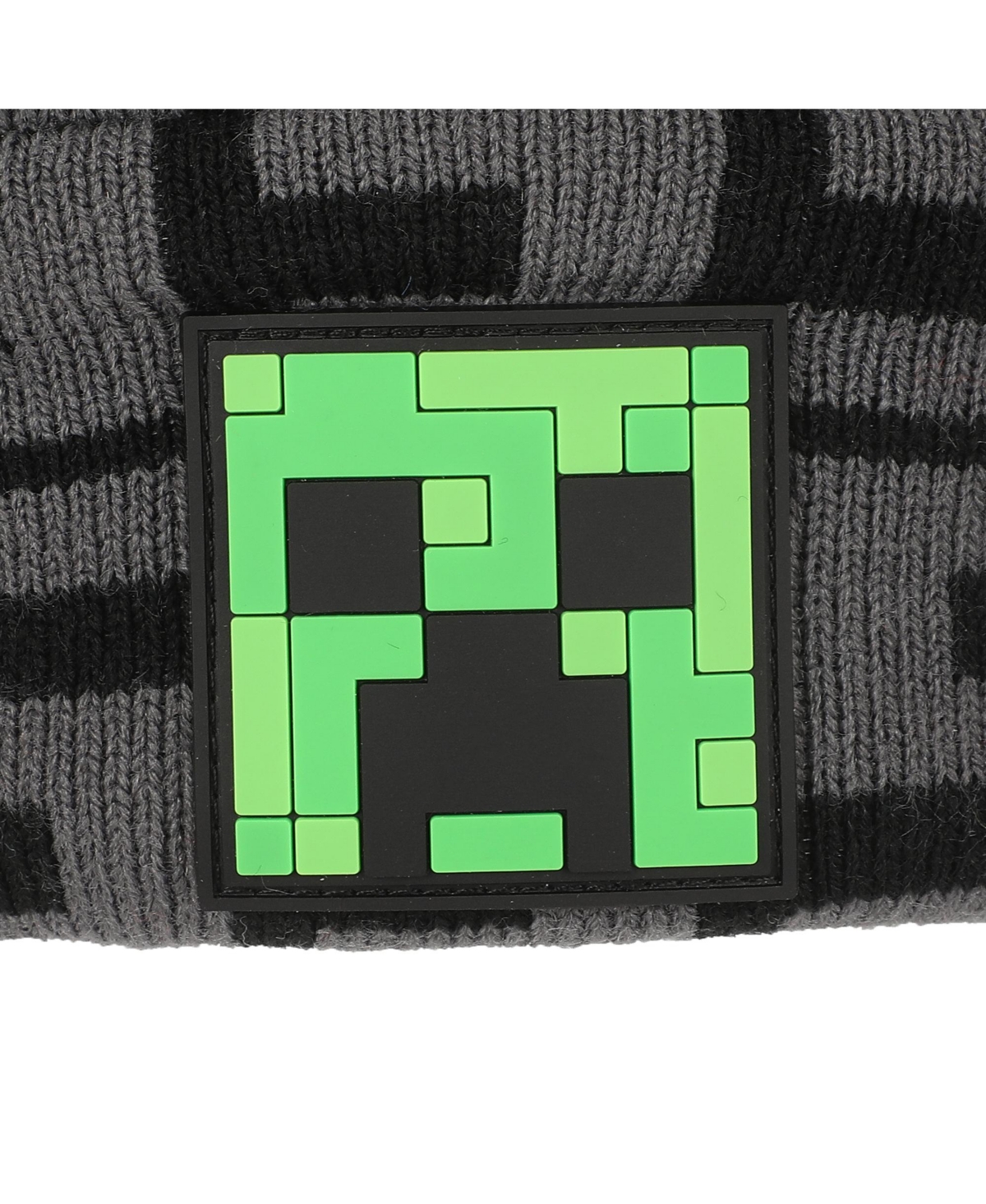 Minecraft Boys Ssss Creeper Black 2-Piece Knit Beanie & Gloves Set