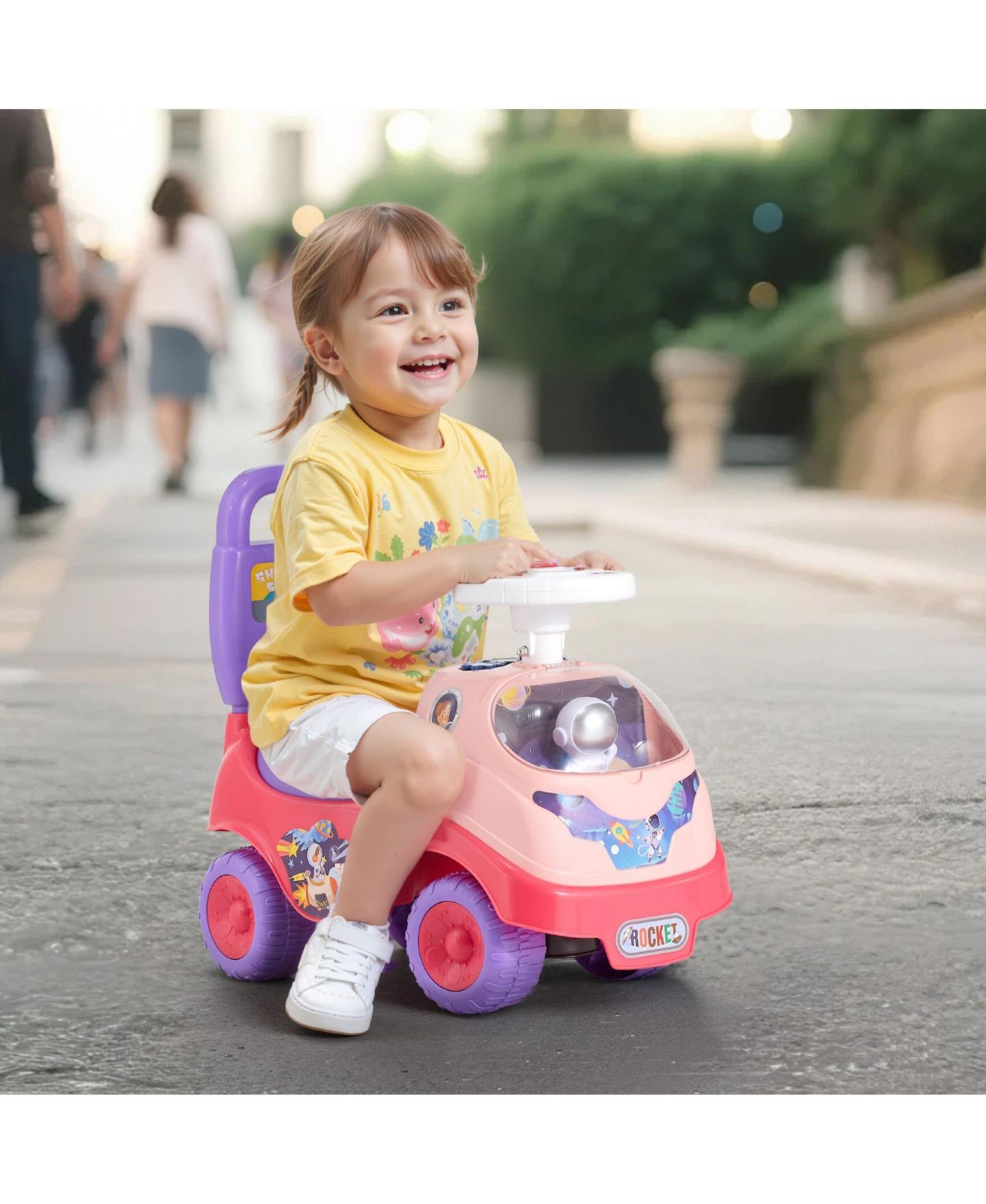 Детская игрушка Mecale Ride On Toddler Foot-to-Floor Push Car, 48.5 lbs Capacity, Ages 19-36 Months, цвет: Розовый — фото 2