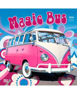 Magic Bus | 2026 12 x 24 Inch (Hanging) Monthly Square Wall Calendar | Plastic-Free.