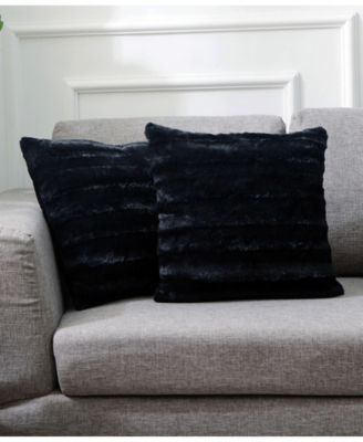 Plush Reversible Faux Fur 2-Pack Decorative Pillow, 26" x 26"