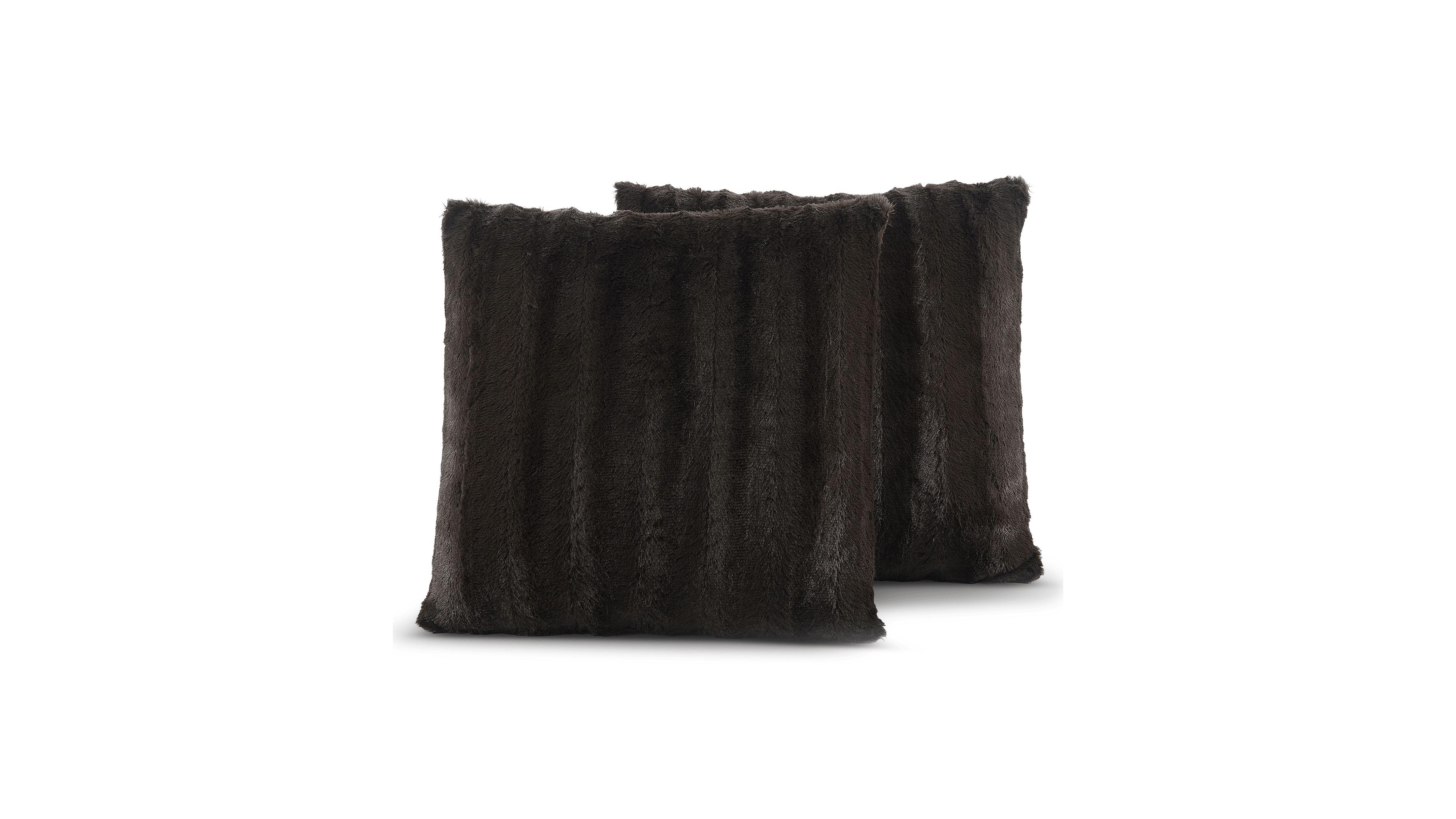 Cheer Collection Plush Reversible Faux Fur 2-Pack Decorative Pillow, 26" x