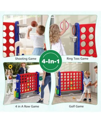 Jumbo 4 to Score Game with Ring Toss and Basketball Hoop