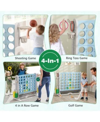 Jumbo 4 to Score Game with Ring Toss and Basketball Hoop