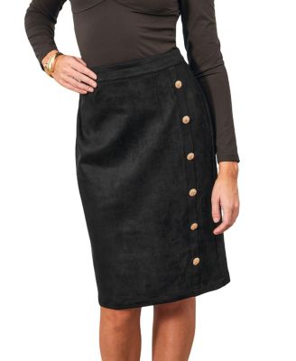 Women's Magnetic Black Midi Skirt