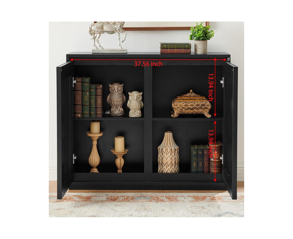 Sumyeg Mid Century Modern Storage Cabinet with 2 Outlet Holes