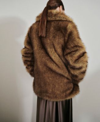 Women's Lapels Faux-Fur Coat