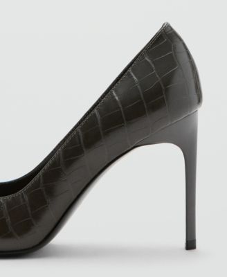 Women's Croc-Effect Heeled Shoes