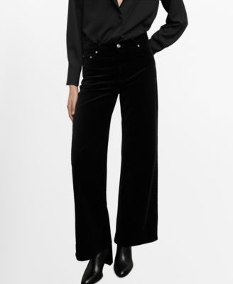MANGO - Women's Wide-Leg Velvet Jeans