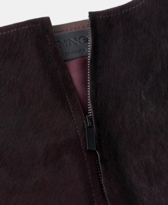 Women's Fur Leather Mini Skirt