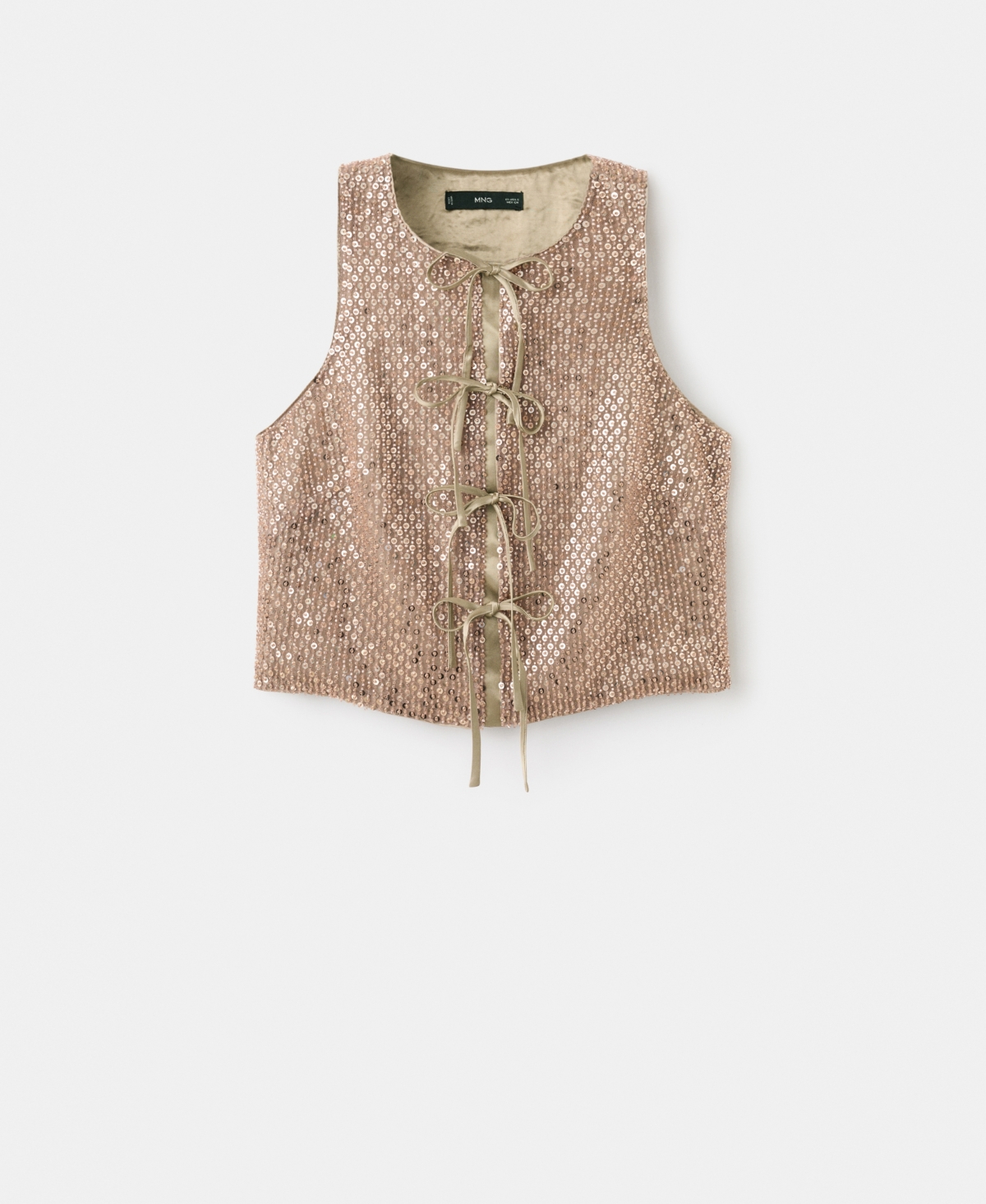 Mango Women's Sequins And Bow Top