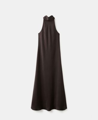 MANGO - Women's Creased Effect Satin Dress