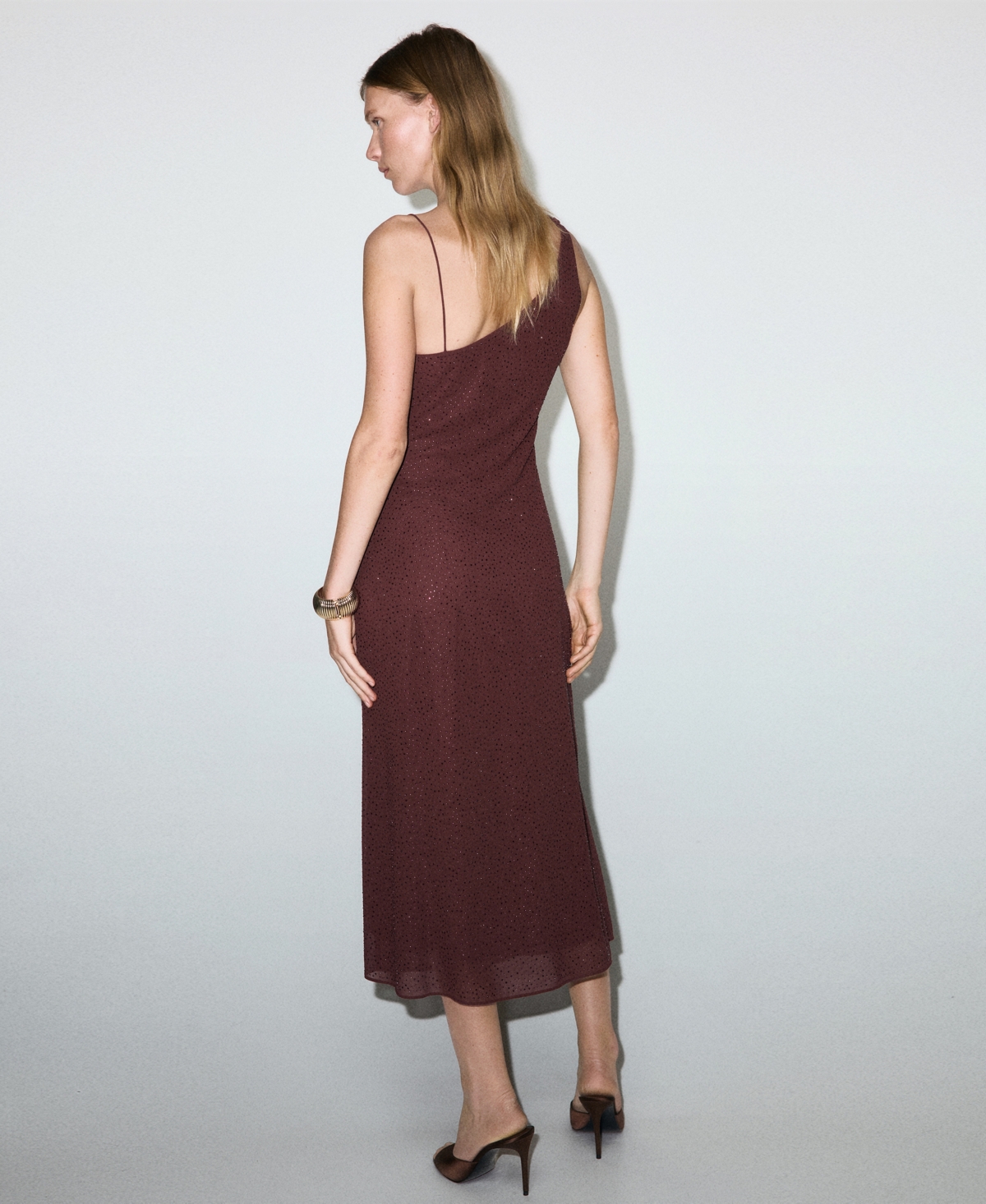 Mango Women's Asymmetrical Rhinestone Dress