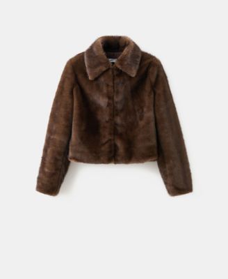 Women's Lapels Faux-Fur Jacket