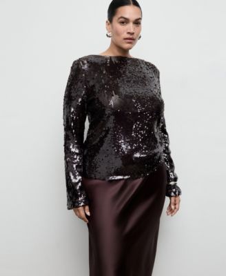 Women's Bell-Sleeved Sequins Top