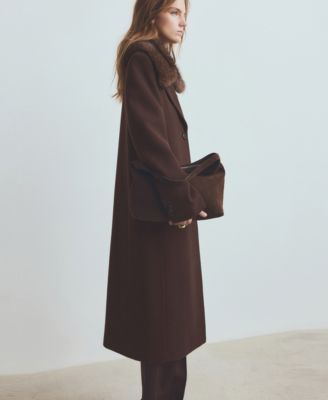 Women's Fur Collar Wool Coat