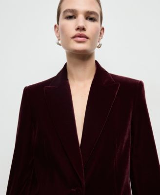 Women's Structured Velvet Blazer