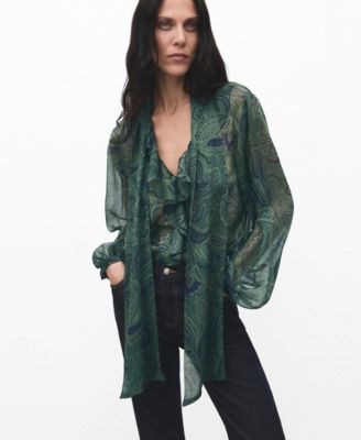 Women's Paisley-Print Foulard Blouse