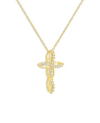 Cubic Zirconia Cross Pendant Necklace, Macy's Exclusive