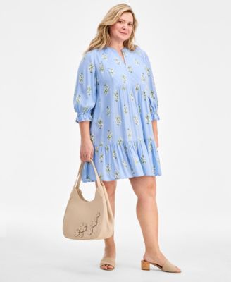 Plus Size Printed Quilted Dress