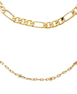 Two In One Figaro X Ball Chain Necklace