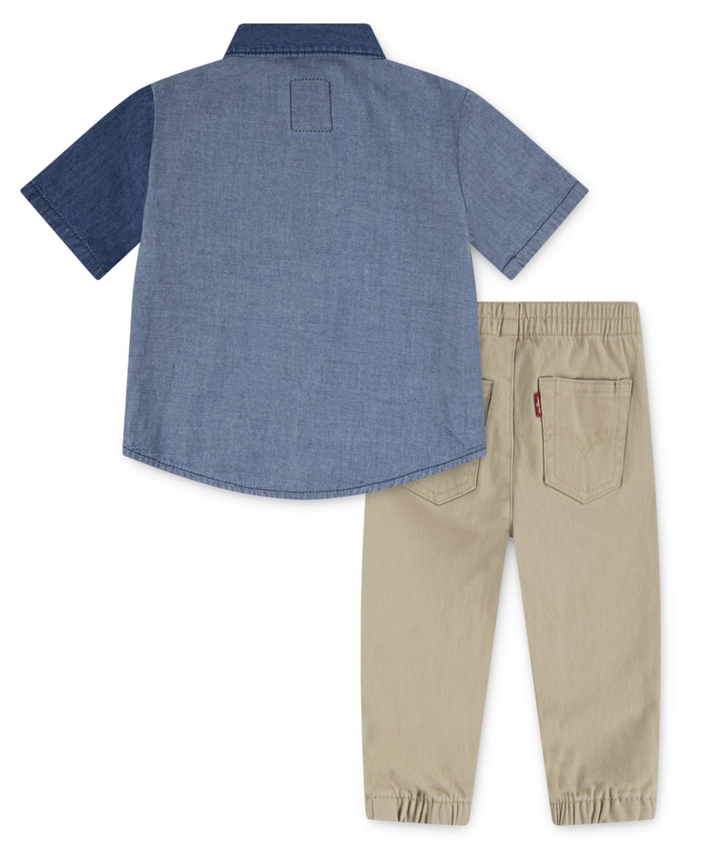 Комплект Levi's Shadeblock Shirt and Jogger Pants, 2-Piece Set для мальчиков-малышей, цвет: Синий / Хаки — фото 2