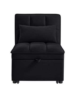 4-in-1 Convertible Sofa Bed with Storage Pockets Adjustable Backrest and Chaise Lounge