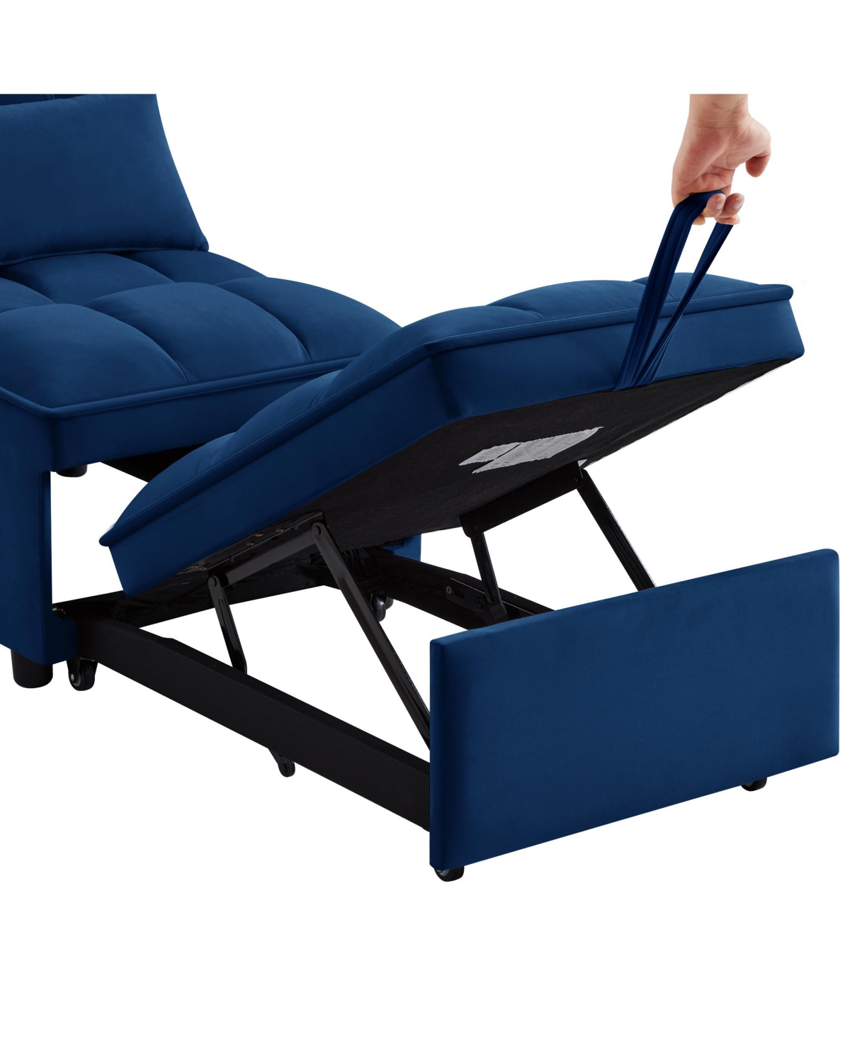 sumyeg 4-in-1 Convertible Sofa Bed with Storage Pockets Adjustable Backrest and Chaise Lounge