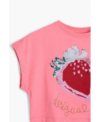 Girls Girls's Strawberry sequin cropped T-shirt