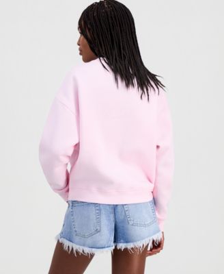 Juniors' Snoopy Flower Crewneck Sweatshirt