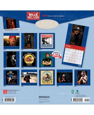 Willie Nelson OFFICIAL 2026 12 x 24 Inch (Hanging) Monthly Square Wall Calendar Plastic-Free
