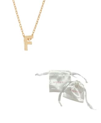 14k Gold-Plated Mini Initial Pendant Necklace, 16" + 2" extender