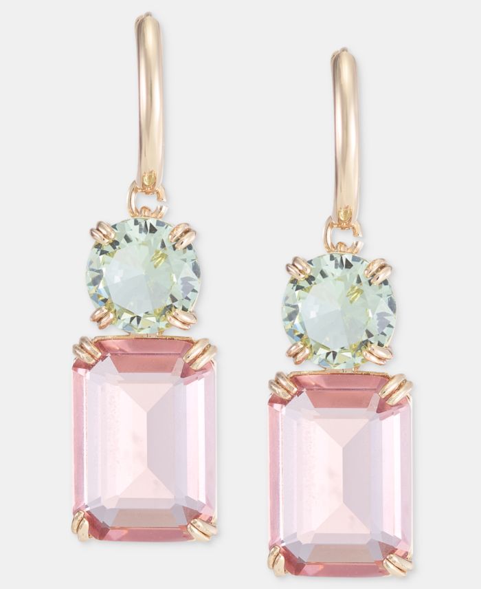Lauren Ralph Lauren Gold-Tone Glass Stone Mixed Cut Drop Earrings