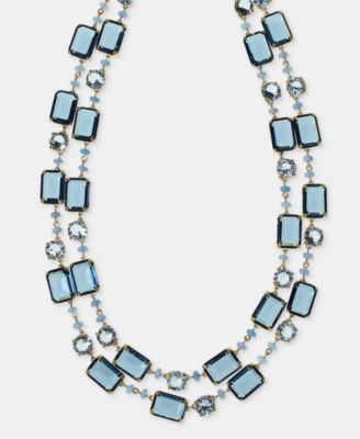 Gold-Tone Glass Stone 16" Layered Necklace