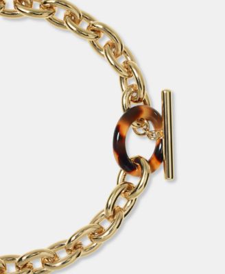 Tortoise Shell Look Open Link 16" Chain Necklace
