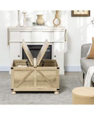 Farmhouse Table with Storage, Large Square Table,