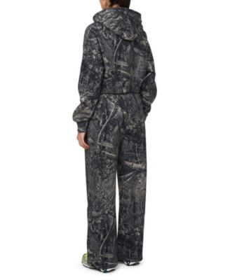 Women's Woodland Blackout Camo Crop Zip Hoodie