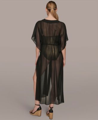 Donna Karan Women's Tie-Front Maxi Kaftan