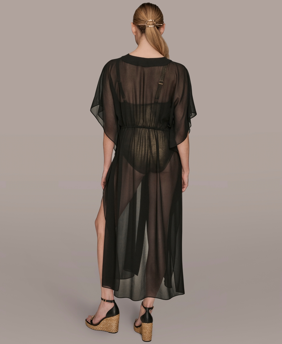 Donna Karan Women's Tie-Front Maxi Kaftan