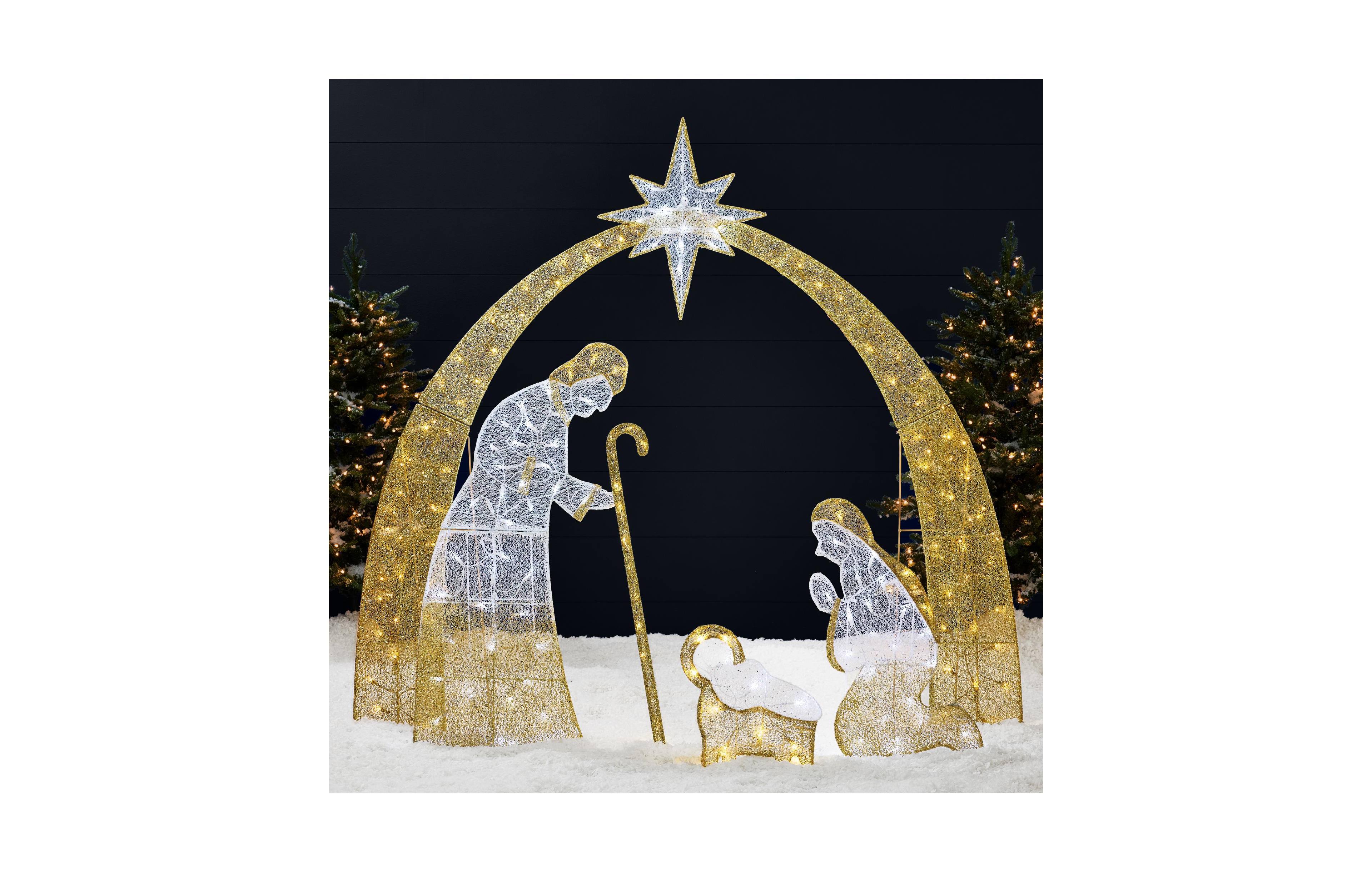 Best Choice Products Lighted 2D Christmas Nativity Scene Outdoor Decor w/ Twinkling Led Lights