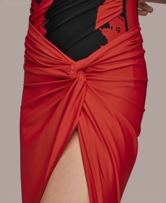 Donna Karan Women's Draped Side-Slit Sarong Skirt